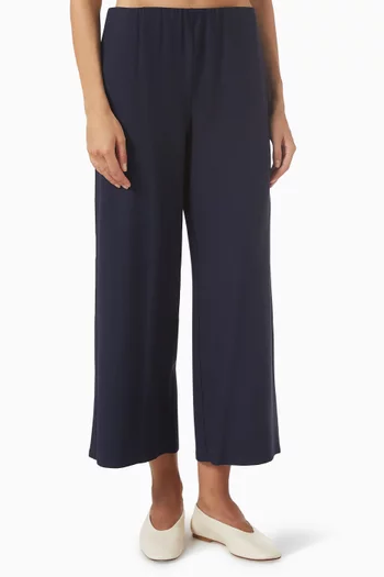 Wide-leg Ankle Pants in Silk-georgette