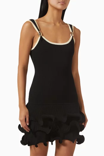 Ruffled Knit Dress in Viscose Blend