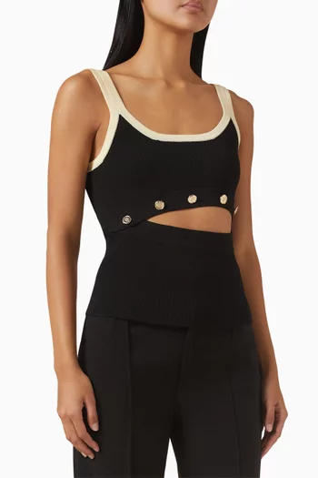 Mijila Cut-out Top in Viscose Blend