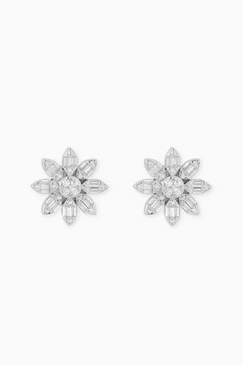 Flower Stud Earrings in Sterling Silver