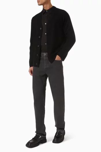 Brushed Relaxed Cardigan in Merino Wool