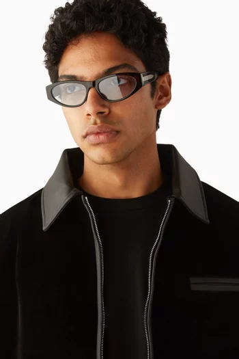 نظارة شمسية بليد بإطار بيضاوي أسيتات