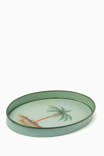 Palm Tree Tray in Hand-painted Iron