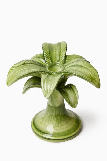 Small Palm Candlestick Holder in Ceramic