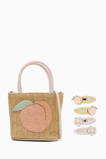 Peach Basket & Blossom Clips Set