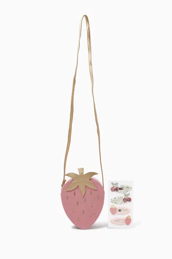 Mini Strawberry Bag & Summer Fruit Clips Set