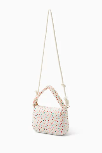 Heart Print Knotted Headband & Top Handle Bag