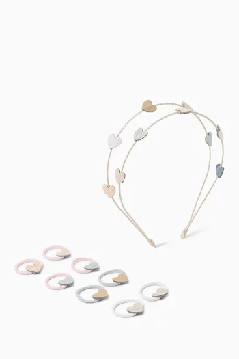 Heart Alice Band & Mini Ponytail Set