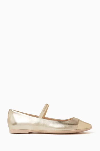 Logo Text Ballerina Sandals
