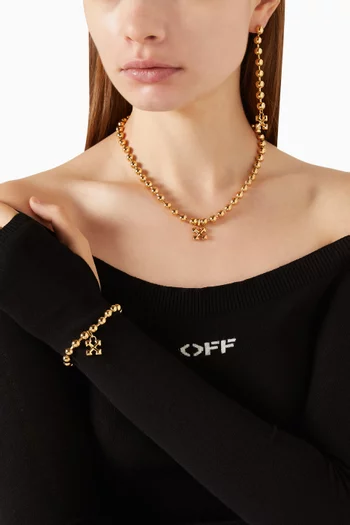 Arrow Ballchain Necklace in Brass
