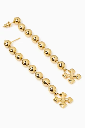 Arrow Ballchain Earrings in Brass