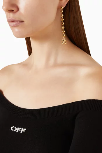 Arrow Ballchain Earrings in Brass