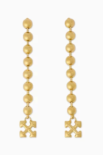 Arrow Ballchain Earrings in Brass