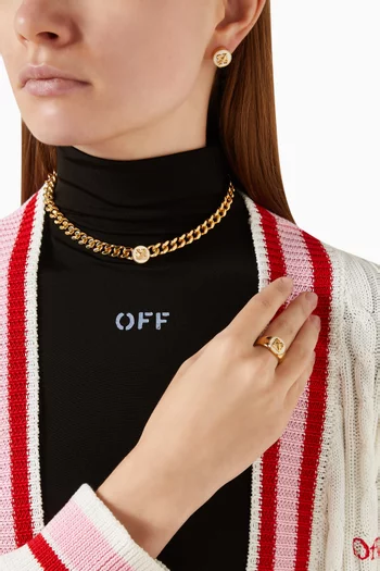 Round Arrow Necklace in Brass