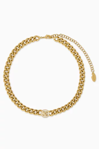 Round Arrow Necklace in Brass