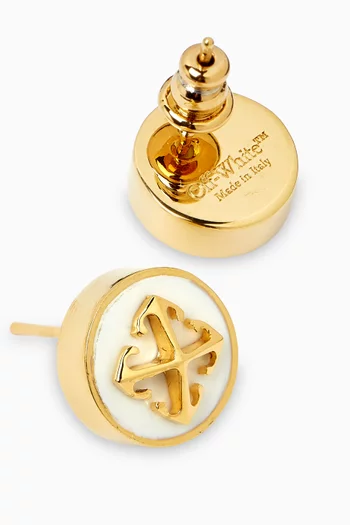 Round Arrow Earrings in Brass
