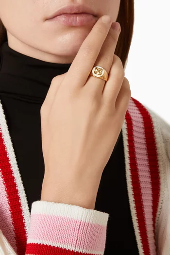 Round Arrow Ring in Brass