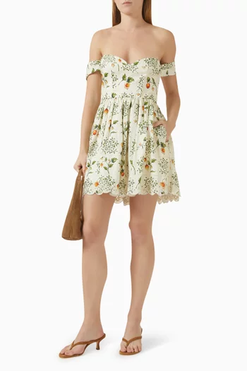 Poesia Uchuva Mini Dress in Linen