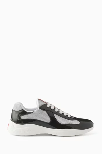 America's Cup Sneakers in Patent Leather & Technical Fabric