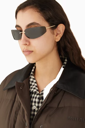 Rimless Rectangle Sunglasses in Metal