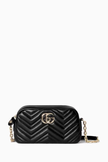 Small GG Marmont Camera Bag in Matelassé Chevron Leather