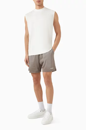 Washed Shorts in Mesh