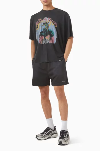 Washed Shorts in Mesh