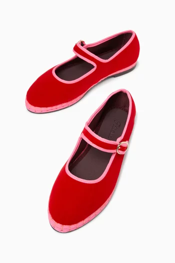 Aurelie Mary Jane Shoes in Velvet