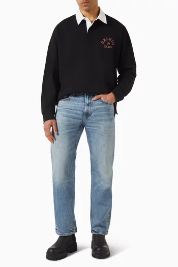 Logo Graphic Polo Sweatshirt in Cotton