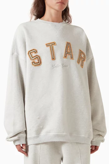 Unisex Oversized Star Sweatshirt in Cotton-fleece