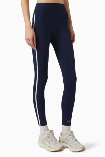 لغينغز بخصر مرتفع وخطوط بلون مغاير قماش سوفتسكين
