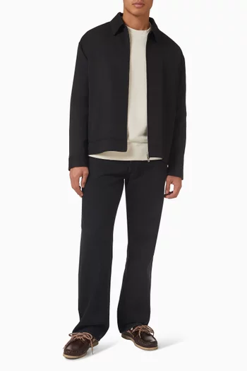 Zip-up Jacket in Wool-gabardine