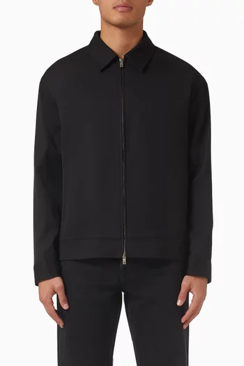 Zip-up Jacket in Wool-gabardine