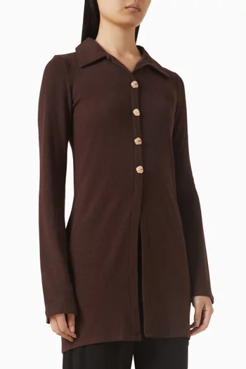 Ribbed Collar Top