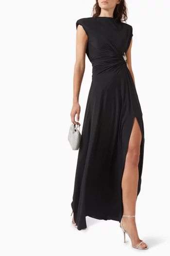 Rico Slit Gown in Italian Jersey