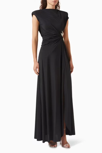 Rico Slit Gown in Italian Jersey