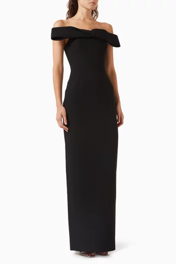 Rydell Off-shoulder Gown in Crepe