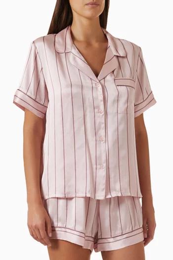 Inez Shirt & Shorts Pyjama Set in Silk