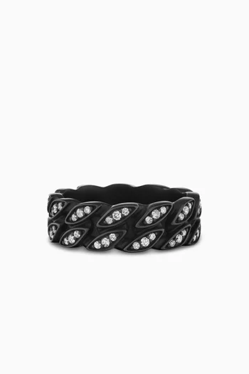 Curb Chain Band Ring in Titanium