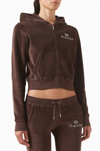 Juicy Script Hoodie in Velour