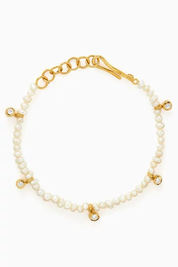Pearl Bracelet in Gold-plated Metal