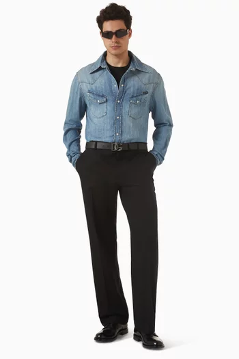 Vintage Buttoned Shirt in Denim