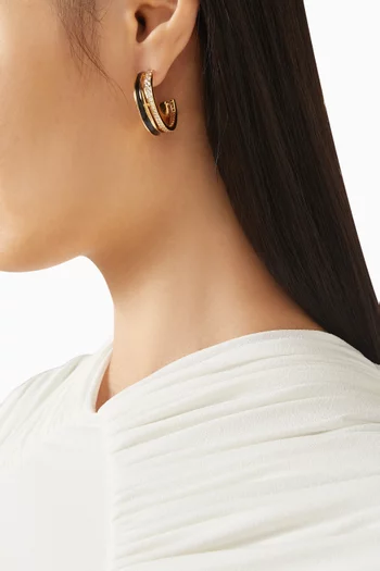 Crystal Hoop Earrings in Brass