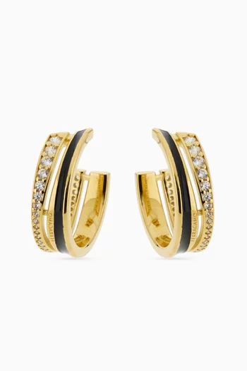 Crystal Hoop Earrings in Brass