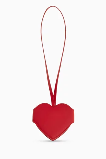 Cuore Mirror Bag Charm in Leather