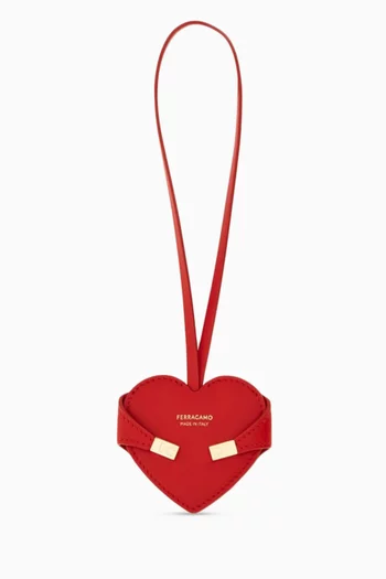 Cuore Mirror Bag Charm in Leather