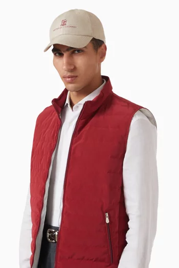 Logo Baseball Cap in Silk-linen