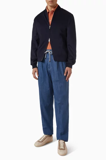 Faux-layering Polo Shirt in Cotton Piqué