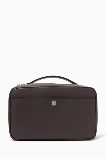 Logo Beauty Case in Smooth Leather