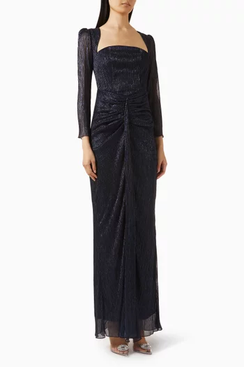 Ruched Dress in Lurex Knit Mesh